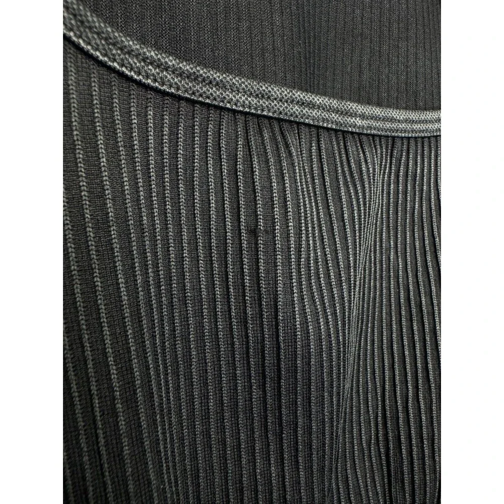 OFFLINE Aerie Seamless Cable Cropped Acid Wash Top Sz S Black Long Sleeve New